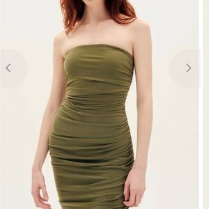 Norma Kamali Strapless Diana Dress to knee